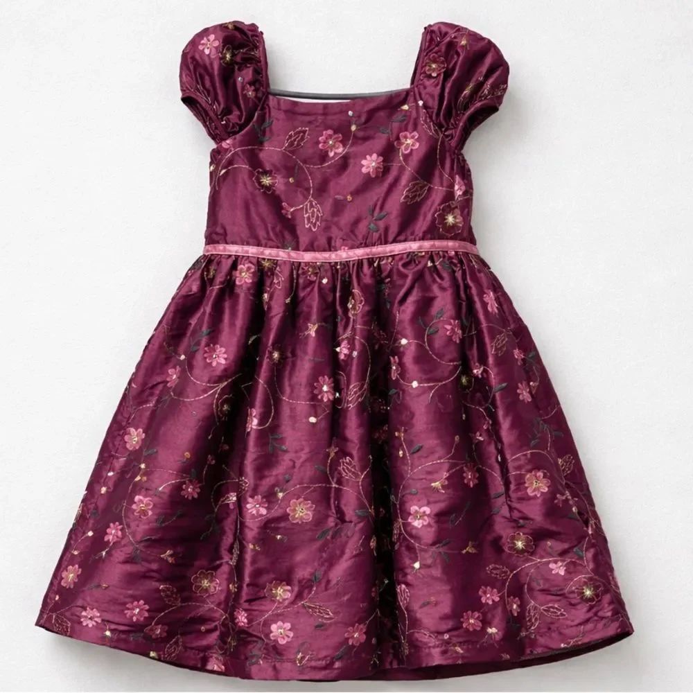 George plum floral embroidered metallic formal dress size 5